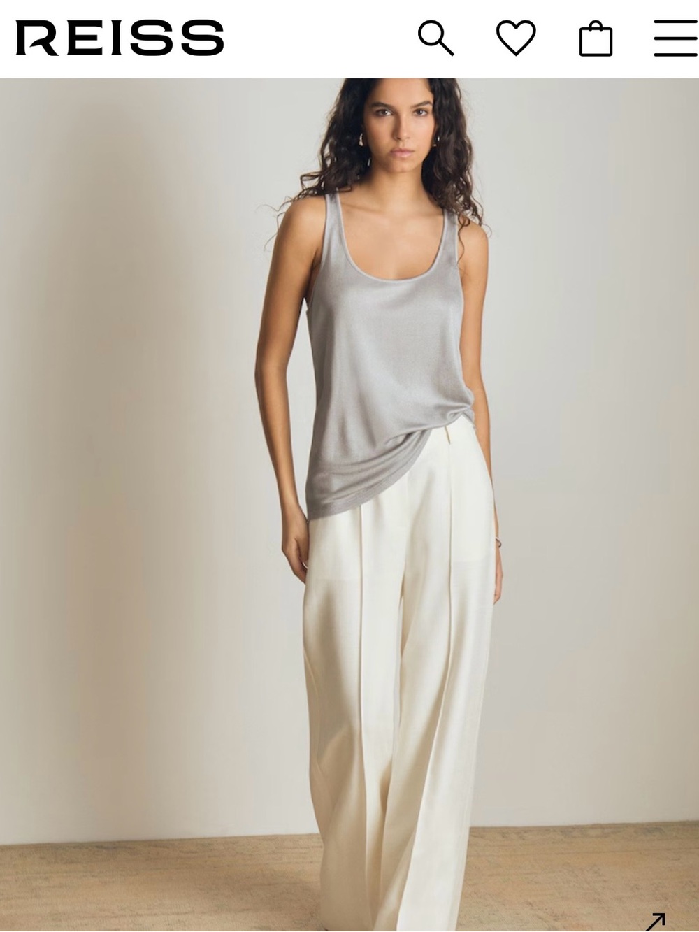 Reiss Atelier Branden Scoop-Neck Vest in Silver